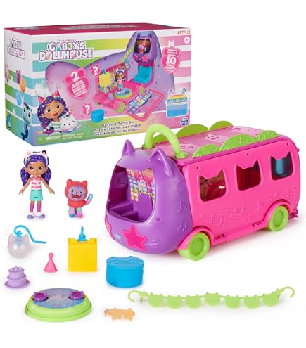 Gabby Dollhouse Celebration Party Bus transforms fun for kids.